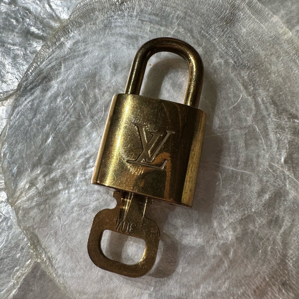 Louis Vuitton Gold Padlock and Key